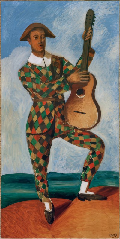Harlekin med gitarr av Andre Derain