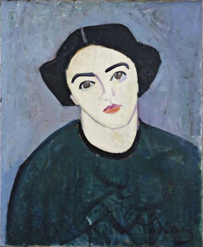 Madame Derain i grönt av Andre Derain