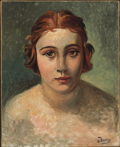 Porträtt av en ung kvinna (olja på duk) av Andre Derain