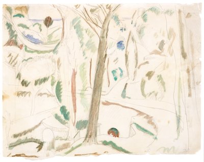 Utan titel (studie till The Turning Road), ca 1906 (grafit  akvarell på papper) av Andre Derain
