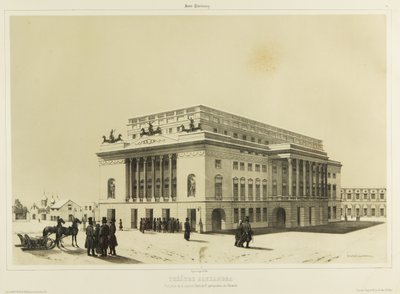 Alexandrinsky-teatern i Sankt Petersburg, ca. 1840 av Andre Durand