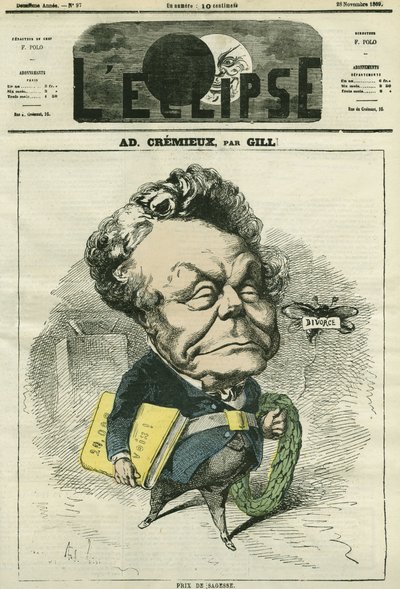 Adolphe Cremieux (1796-1880), advokat, politiker och president för Israels Universal Alliance. Omslag i "" L