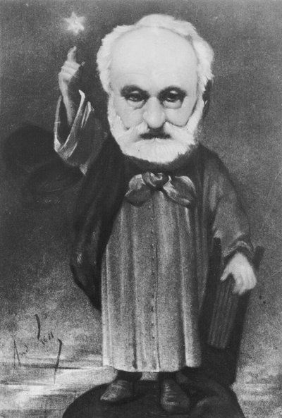 Karikatyr av Victor Hugo (1802-85) som trollkarl av Andre Gill