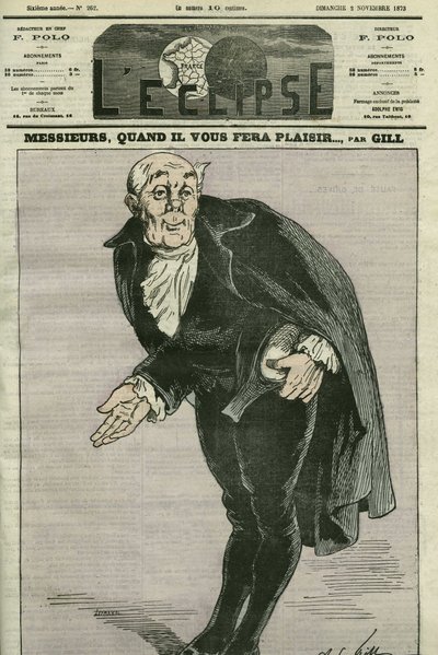 Tecknad "Gentlemen, when it pleases you..."" Omslag i "" L