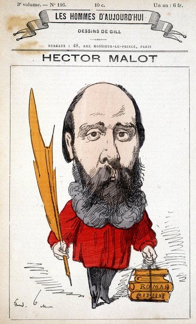 Tecknad av Hector Malot, fransk författare (1830-1907) - av Gill, i "" Les Hommes d