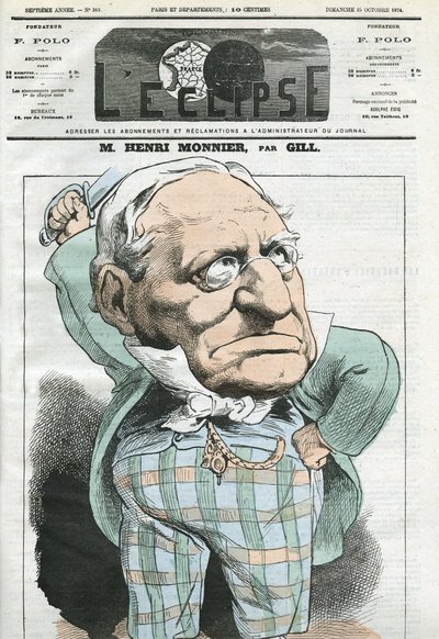 Tecknad av Henri Monnier (1799-1877), fransk dramatiker, serietecknare, skådespelare. Omslag i "" L