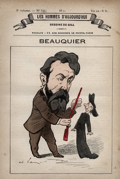 Tecknad serie av Charles Beauquier fransk politiker 1833 - 1916 från 