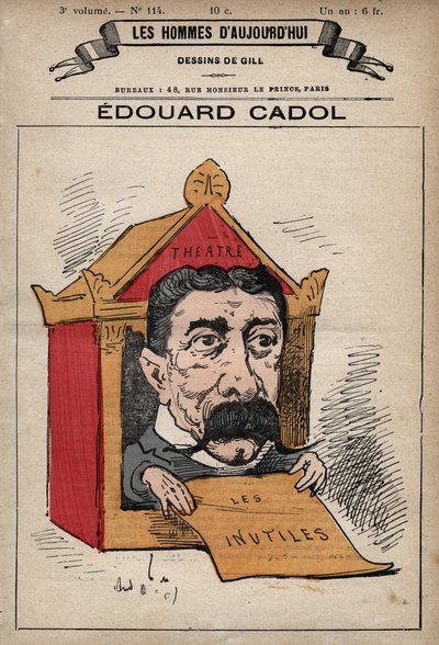 Tecknad serie av Edward Cadol (1831-1898) engelsk författare från "Les Hommes d