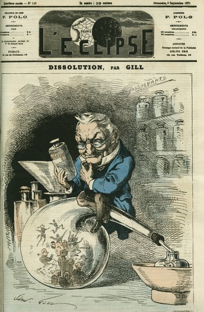 Upplösning, Adolphe Thiers (1797-1877), historiker och republikens president. Omslag i "" L