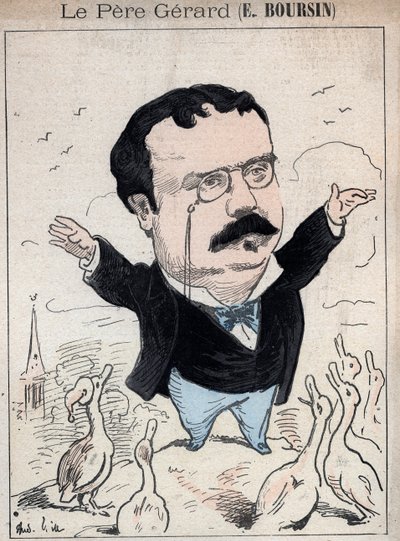 Elphege Boursin (1836-1891) journalist, politisk essäist, brevman och historiker - tecknad av Andre Gill i "Les Hommes d