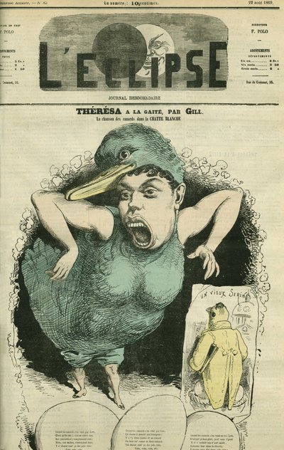 Emma Valendon dit Theresa (1837-1913), sångerska i "The Tyrolean ducks" på Gaite Theatre. Omslag i "" L