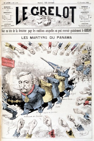 Ferdinand de Lesseps - av Gill, i "The Men of Today", sent 1800-tal av Andre Gill