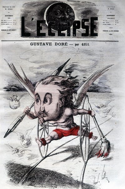 Gustave Doré. Fransk tecknare och målare (1832 till 1883). Tecknad DeGill. Förmörkelsen. av Andre Gill