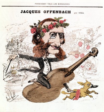 Jacques Offenbach (1819 - 1880), tecknad serie av Gill av Andre Gill