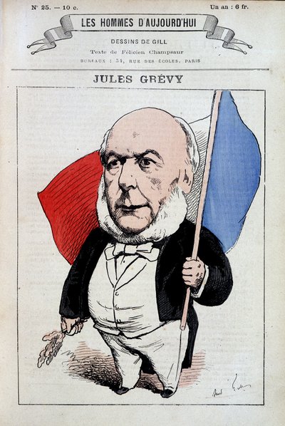 Jules Grevy med den franska flaggan - av Gill, i "Les hommes d
