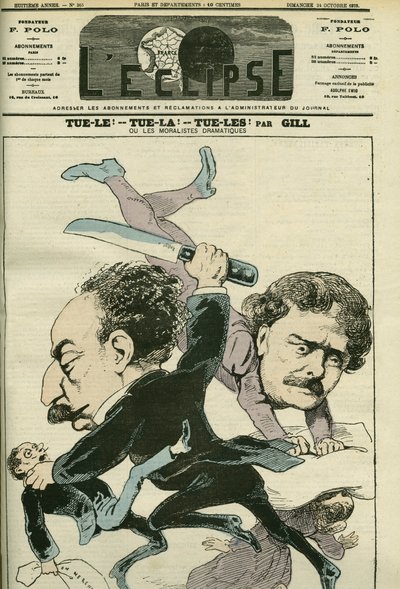 Porträtt av Alexandre Dumas Jr. (1824-1895), fransk brevman och Ernesto Rossi. Omslag i "" L