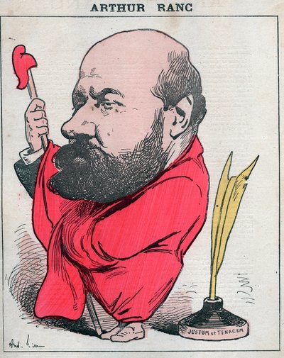 Porträtt av Arthur Ranc (1831-1908) fransk journalist och politiker - Tecknad av Andre Gill i "Les Hommes d