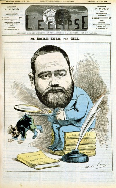 Porträtt av Emile Zola av Andre Gill