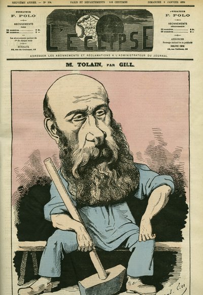 Porträtt av Henri Louis Tolain (1828-1897), fransk gravör och politiker. Omslag i "" L