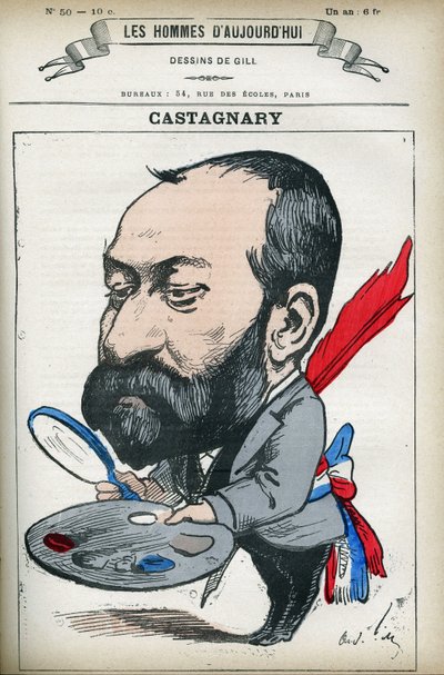Porträtt av Jules Castagnary (1830-1888), fransk politiker, advokat, journalist, amatör och konstkritiker. Tecknad av Gill, Paris. av Andre Gill