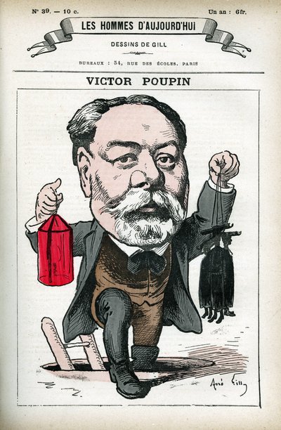 Porträtt av Victor Poupin (1838-1906), fransk politiker. Tecknad av Gill, i "Les Homme d