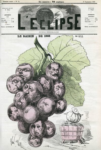 Druvan från 1868, evocation av exceptionell skörd. Omslag i "" L