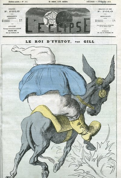 Kungen av Yvetot, tecknad av Adolphe Thiers (1797-1877), fransk statsman. Omslag i "" L