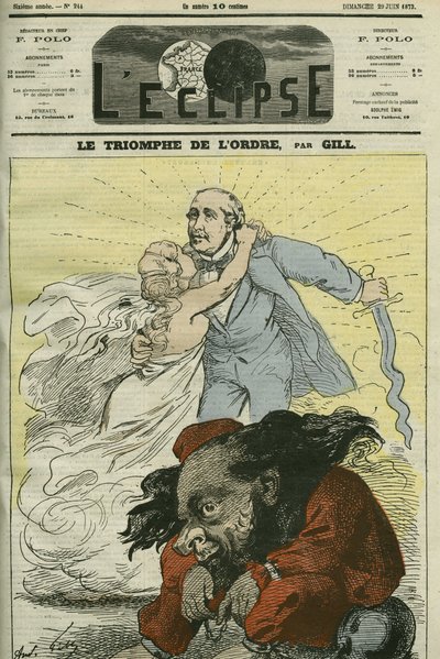 Ordens triumf, en karikatyr av Gill, uppräknad av den ordning som fastställdes av hertigen av Broglie (1821-1901). Omslag i "" L