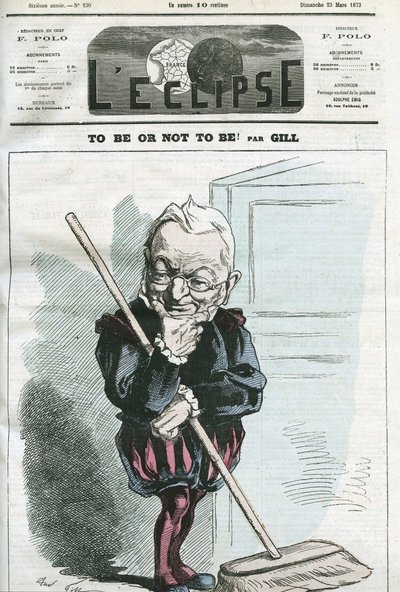 Att vara eller inte vara, tecknad av Adolphe Thiers (1797-1877), fransk statsman. Omslag i "" L