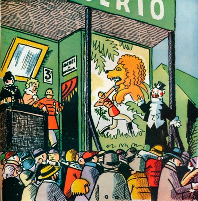 Illustration av Andre Helle från Fables de la Fountaine, 1922, 1929 av Andre Helle