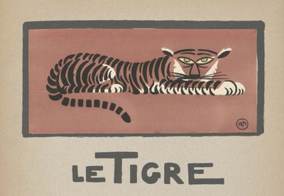 Le Tigre" Barnillustration av en tiger av Andre Helle