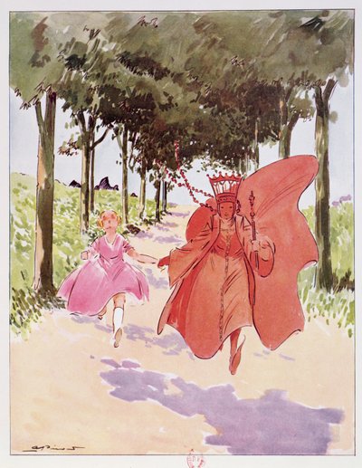 Alice and the Red Queen, illustration från 