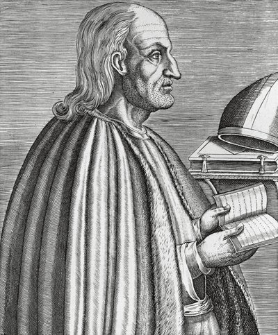 Porträtt av Anselm av Canterbury även känd som Anselm av Aosta (1033-1109), helgon, teolog och kyrkans doktor, ärkebiskop av Canterbury, gravyr från 1584 av Andre Thevet (1502-1590) av Andre Thevet