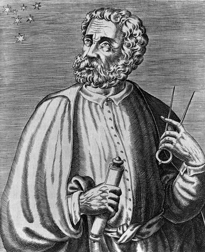 Porträtt av Ferdinand Magellan (1480-1521), portugisisk navigatör, gravyr av Andre Thevet (1504-1592) från True portraits and lives of Illustrious men av Andre Thevet