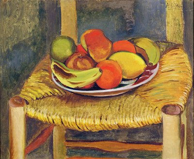 Stilleben med en pall (olja på duk) av Andre Utter