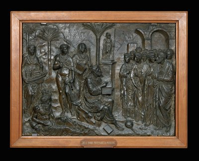 Della Torre, professor i medicin, föreläser... av Andrea (1470-1532) Riccio