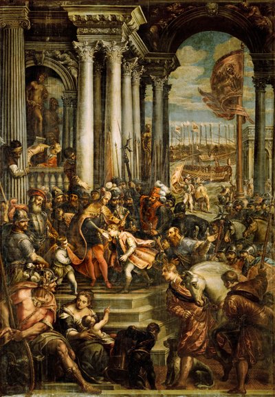 Den bysantinske kejsaren Alexius IV Angelus ... (olja på duk) av Andrea (1539 1614) Vicentino