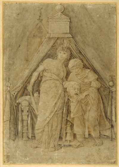 Judith med huvudet av Holofernes, efter Mantegna (penna & brunt bläck med brun tvätt) av Andrea (follower of) Mantegna