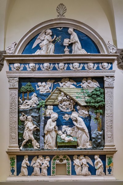 Födelsekyrkan, Herdarnas tillbedjan och Bebådelsen av Andrea (workshop of) Della Robbia