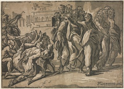 Kristus helar de spetälska av Andrea Andreani