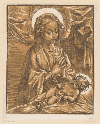Maria avgudar Kristusbarnet av Andrea Andreani