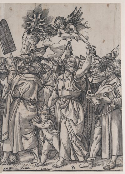Avsnitt B: Isaac, Noah och andra figurer, från The Triumph of Christ, 1836. av Andrea Andreani