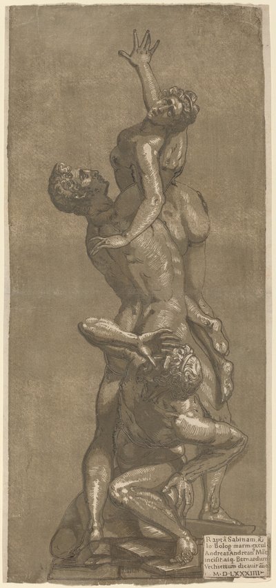 En sabins våldtäkt, 1584. av Andrea Andreani