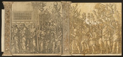 Julius Caesars triumf [nr 7 och 8 plus 2 kolumner], 1599. av Andrea Andreani