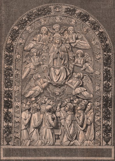 Jungfruns antagande, av verkstad av Andrea della Robbia (1435-1525 eller 1528), Pinacoteca di Citta di Castello, Umbrien, Italien, träsnitt från Le cento citta d