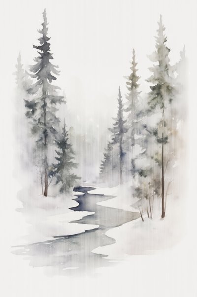 En fridfull vinterström i skogen av Andrea Haase