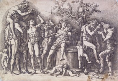 En Bacchanal med en vinpress, ca. 1475 av Andrea Mantegna
