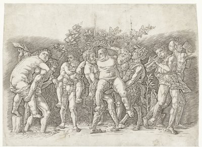 Bacchanal träffade Silenus av Andrea Mantegna