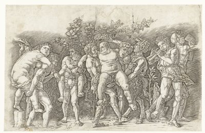 Bacchanal träffade Silenus av Andrea Mantegna