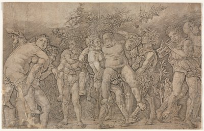 Bacchanal med Silenus av Andrea Mantegna